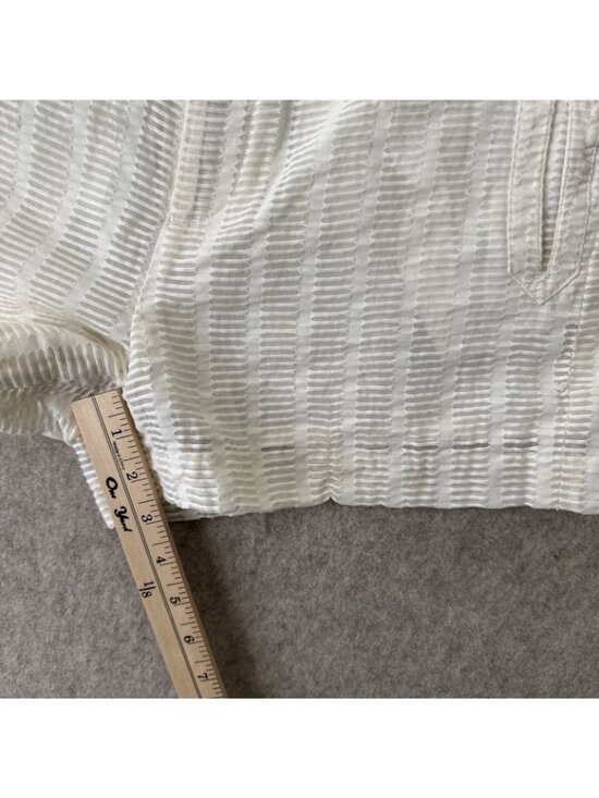 Rag & Bone 3" Shorts Womens 8 Cream Seersucker Mid Rise Cotton Nylon Lined - Picture 5 of 10